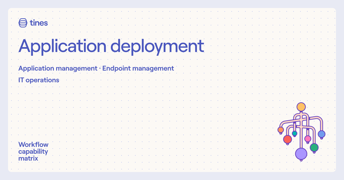 Application deployment | Workflow capability matrix | Tines