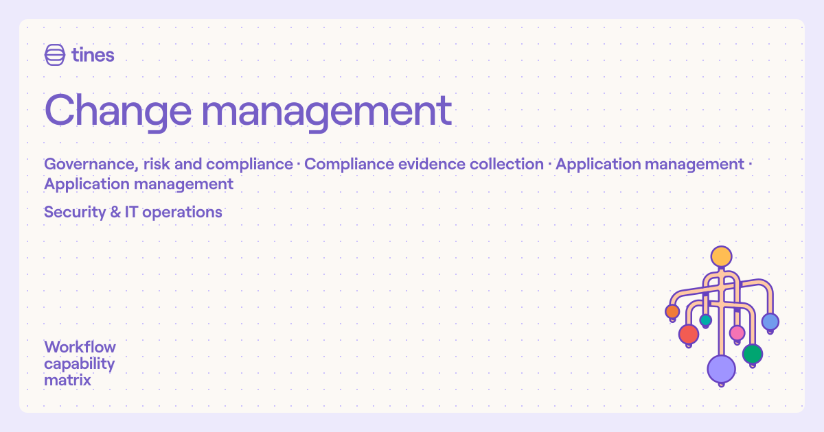 Change management | Workflow capability matrix | Tines