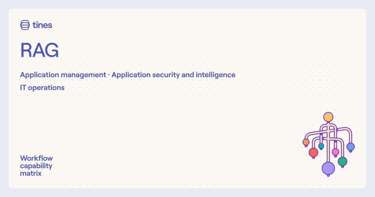 RAG | Workflow capability matrix | Tines