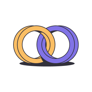 An illustration of a chain with two rings