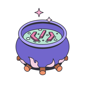 An illustration of code cooking in soup