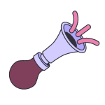 An illustration of a small horn