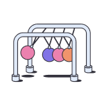 An illustration of a Newtons Cradle