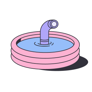An illustration of a snorkeler peeking out of a pool