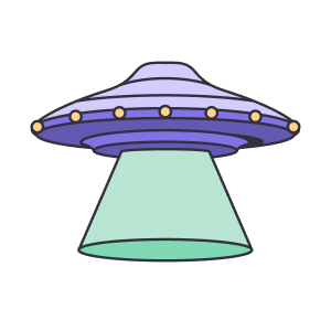 An illustration of a flying UFO